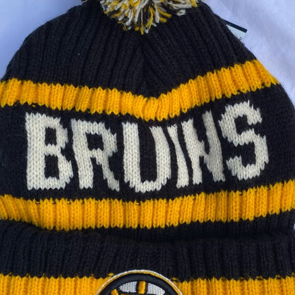 🎉HP🎉NEW BRUINS CUFF KNIT HAT BERING 47 Pom Embroidered B Microfleece one size - Picture 8 of 8